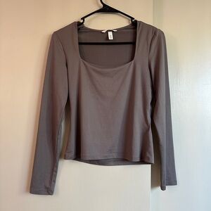 H&M Dark Grey Long Sleeve Top